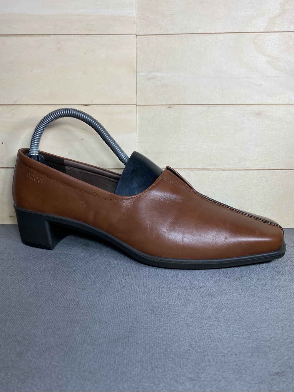 Ecco Split Toe Loafers Brown Leather Women's Size 9.5 Shoes EU40 Slip-Ons Pumps